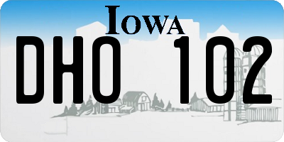 IA license plate DHO102