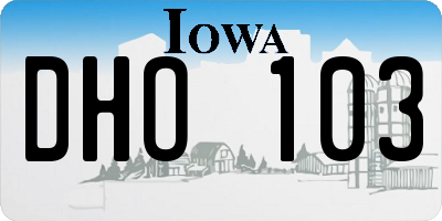 IA license plate DHO103