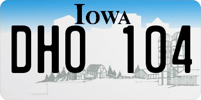 IA license plate DHO104