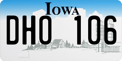 IA license plate DHO106