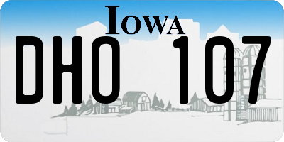 IA license plate DHO107