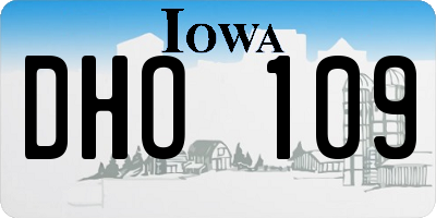 IA license plate DHO109