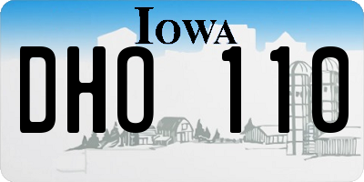 IA license plate DHO110