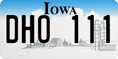 IA license plate DHO111