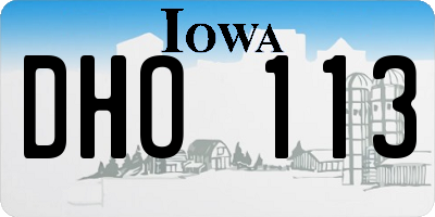 IA license plate DHO113