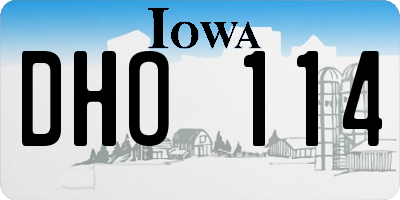 IA license plate DHO114