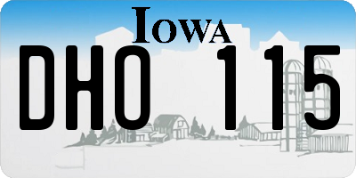 IA license plate DHO115