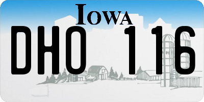 IA license plate DHO116