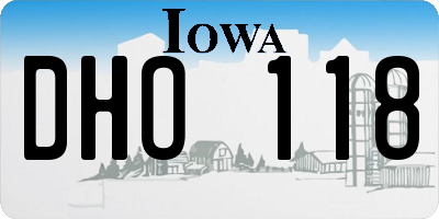 IA license plate DHO118