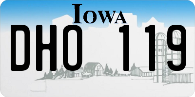 IA license plate DHO119