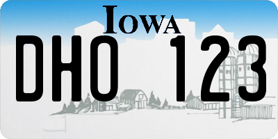 IA license plate DHO123