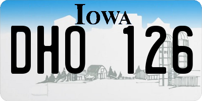 IA license plate DHO126