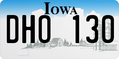 IA license plate DHO130