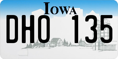 IA license plate DHO135