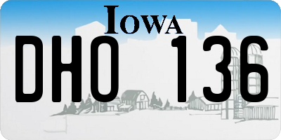 IA license plate DHO136