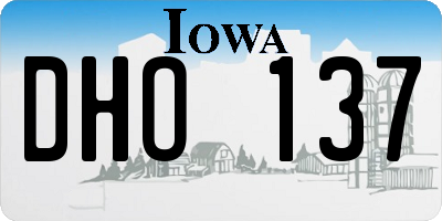 IA license plate DHO137