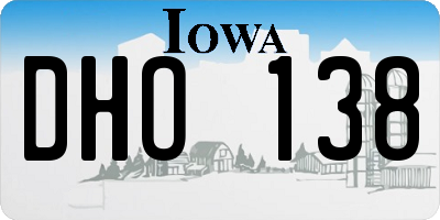 IA license plate DHO138