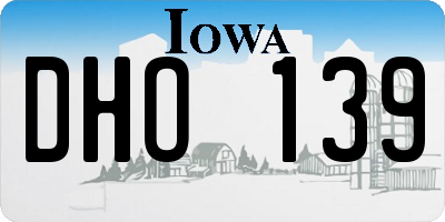 IA license plate DHO139