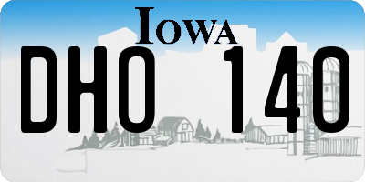 IA license plate DHO140