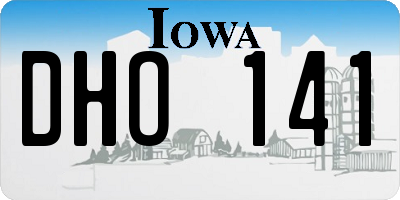 IA license plate DHO141