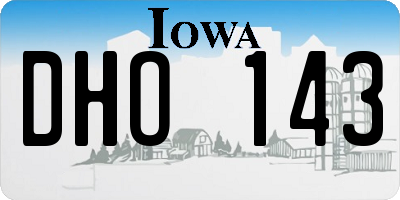 IA license plate DHO143