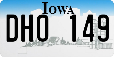 IA license plate DHO149