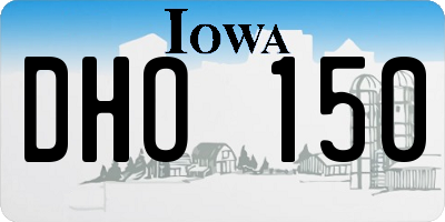 IA license plate DHO150