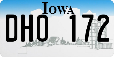 IA license plate DHO172