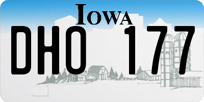 IA license plate DHO177