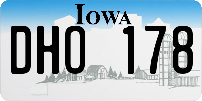 IA license plate DHO178