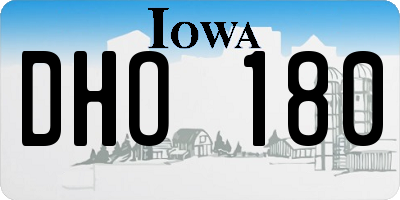 IA license plate DHO180