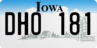 IA license plate DHO181