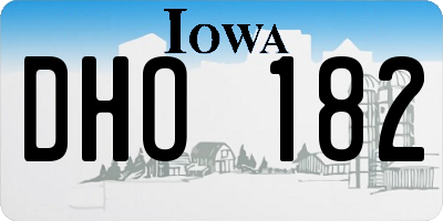 IA license plate DHO182