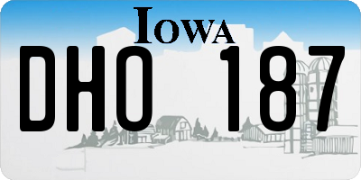 IA license plate DHO187