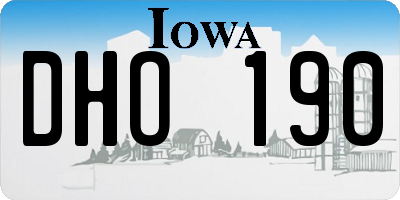 IA license plate DHO190