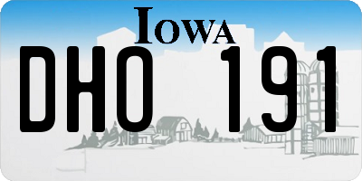 IA license plate DHO191