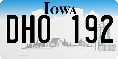 IA license plate DHO192