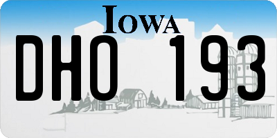 IA license plate DHO193