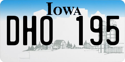 IA license plate DHO195