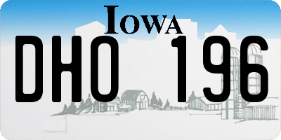 IA license plate DHO196