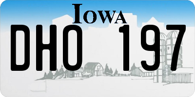 IA license plate DHO197