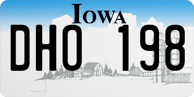 IA license plate DHO198