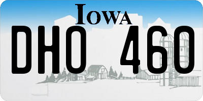 IA license plate DHO460