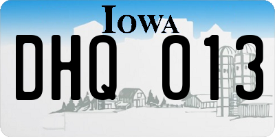 IA license plate DHQ013