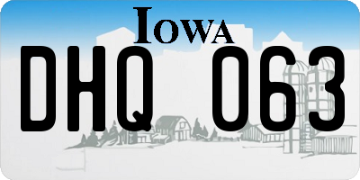 IA license plate DHQ063