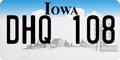 IA license plate DHQ108