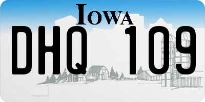 IA license plate DHQ109