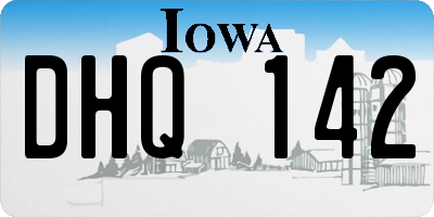 IA license plate DHQ142