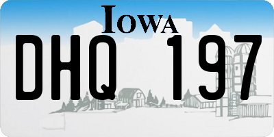 IA license plate DHQ197