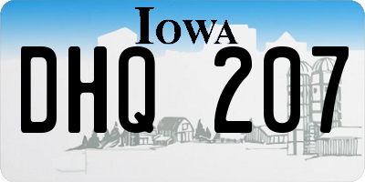 IA license plate DHQ207